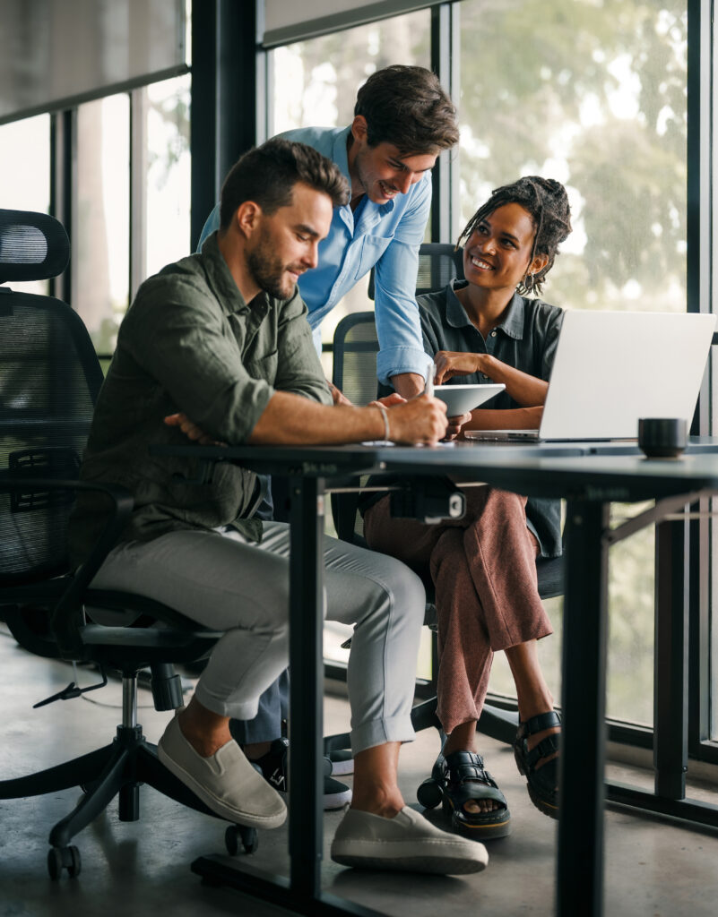 a team working in an office