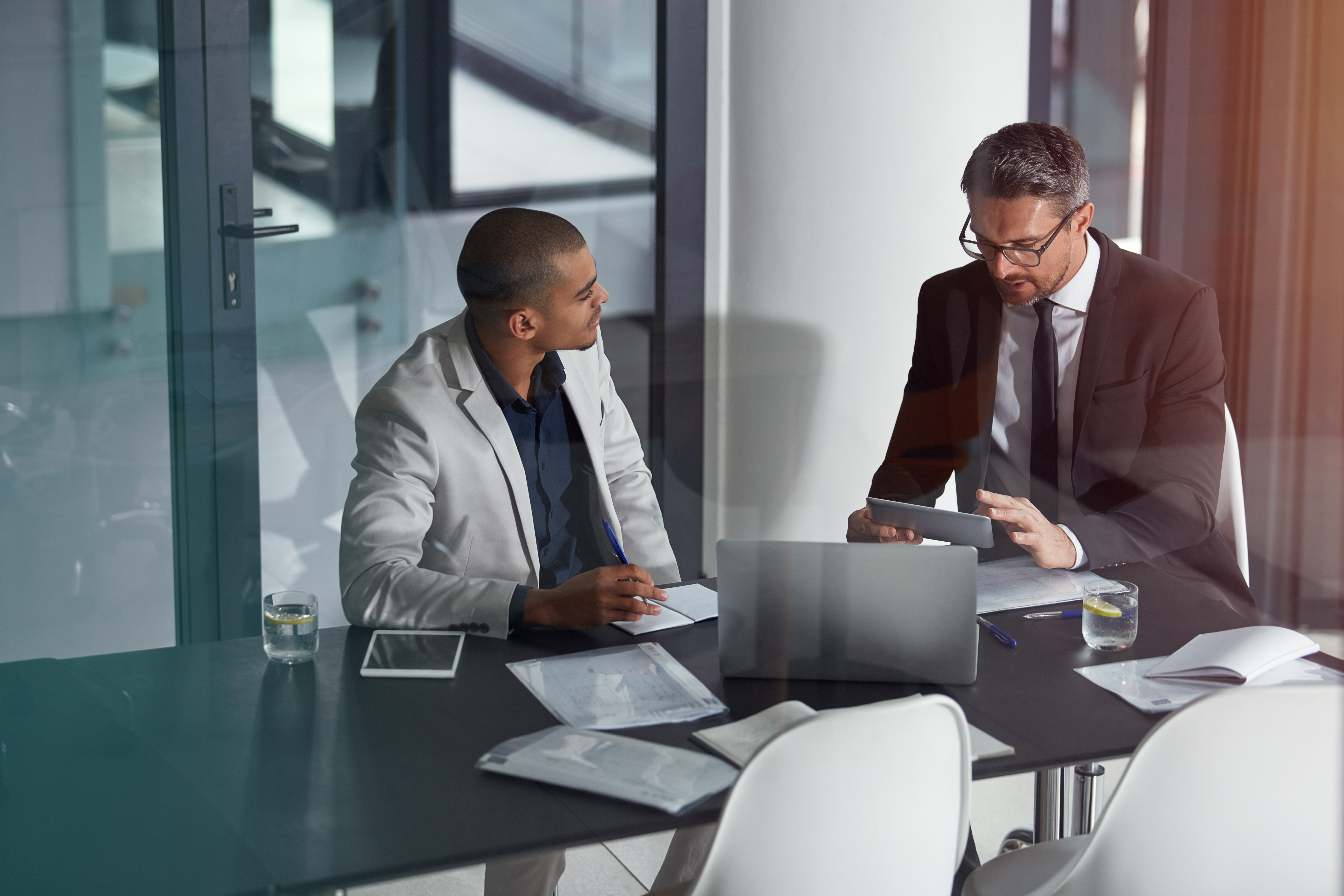 two people discussing IT strategies for business